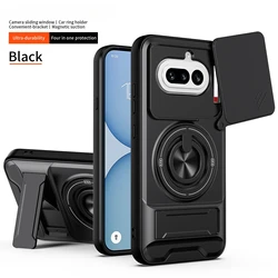Durable Kickstand Case with Camera Lens Protection for Nothing Phone (4a) Pro (Black)