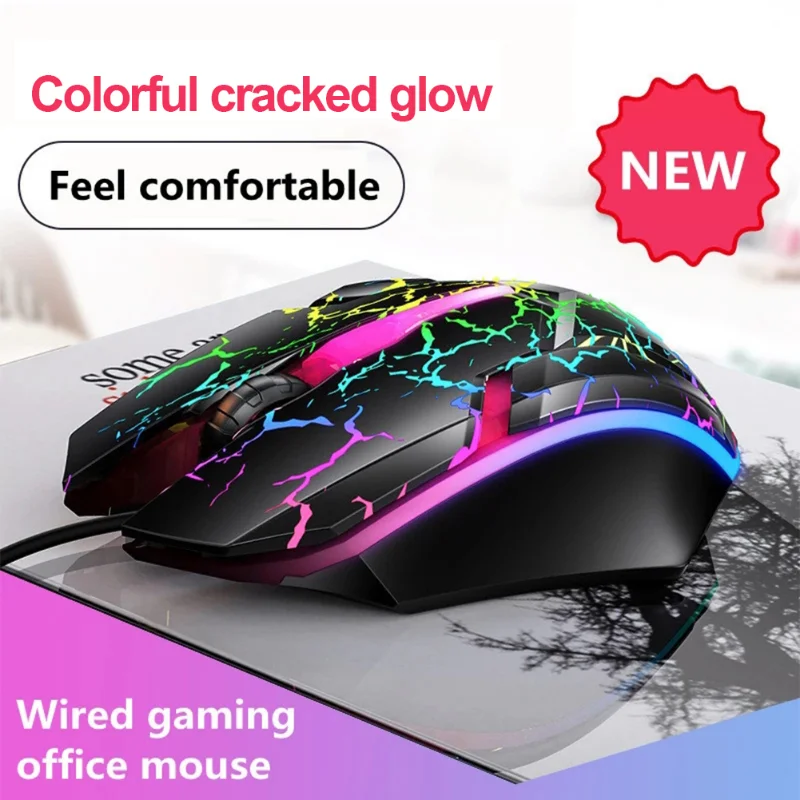 

1200DPI USB Wired Gaming Mouse Optical Computer Mouse for PC Laptop 3 Keys Ergonomic Mice Led Light Night Glow Mouse for Gamer