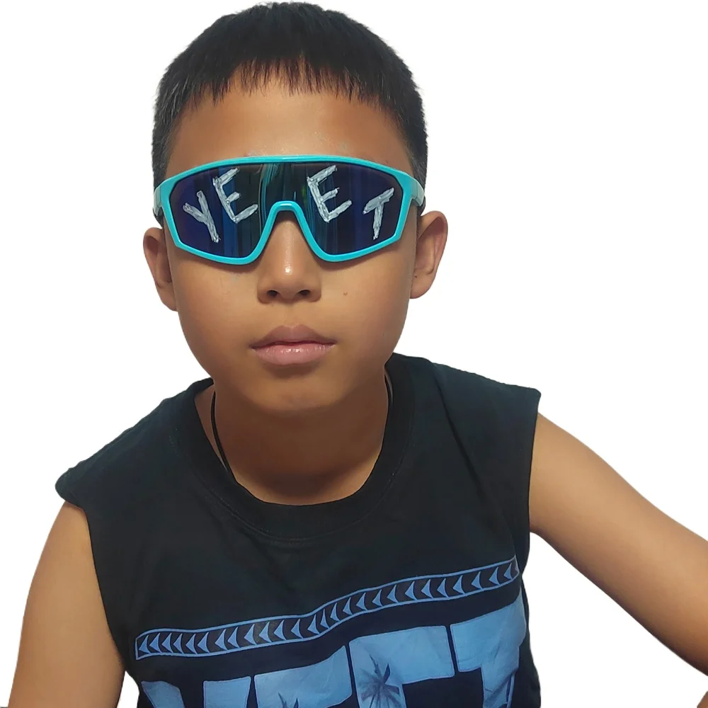 Jey Uso YEET Pink Sunglasses Green Sports Shades for Main Event Jey Uso Blue glasses Costume children 5