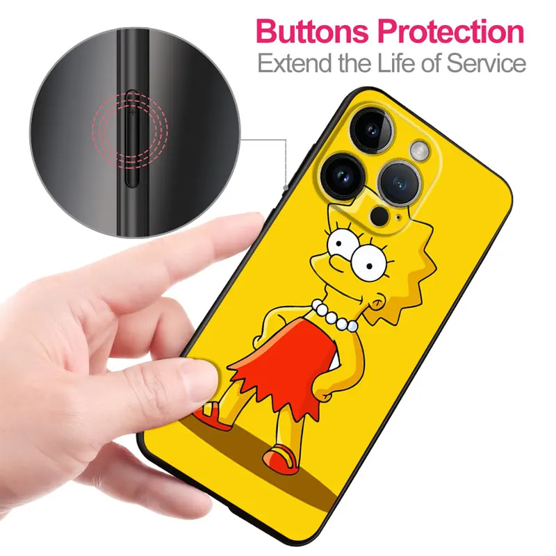 Disney Funda de teléfono silikon Simpsons chłopcy etui na telefony dla iPhone 14 13 12 mini 11 pro xs max X XR 7 PLUS para prezent