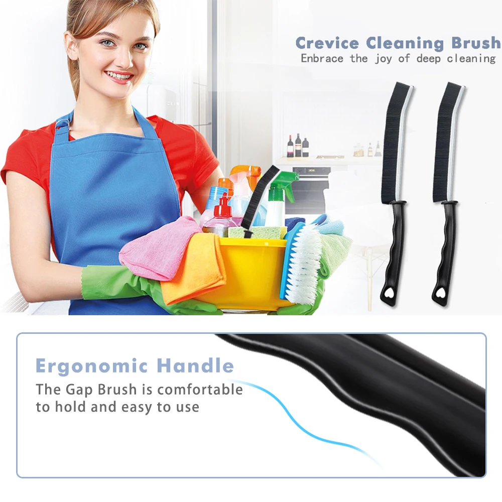 Household Gap Cleaning Brush Durable Grout Hard Bristle Long Handle Cleaner Brush for Tile Joints Dead Angle Shower Floor Lines