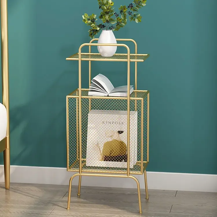 

Luxury Modern Sofa Side Table Living Room Furniture Bedroom Creative Bedside Cabinet Wrought Iron Narrow Storage Rack Mesas Ins