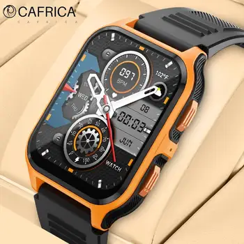 CAFRICA P73 밀리터리 아웃도어 스마트 워치 남성용 블루투스 통화, 100 + 스포츠 모드 스마트워치 방수, 안드로이드 IOS 휴대폰용, 1.9 인치