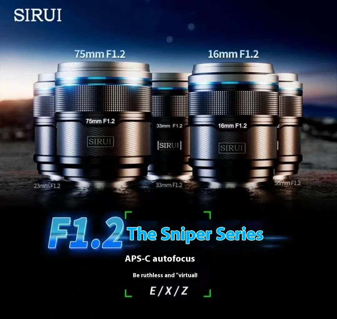 시루이 스나이퍼 시리즈 16mm 75mm F1.2 카메라 렌즈 APS-C 자동 초점 렌즈 (니콘 Z, E, 후지 X 마운트 카메라용)