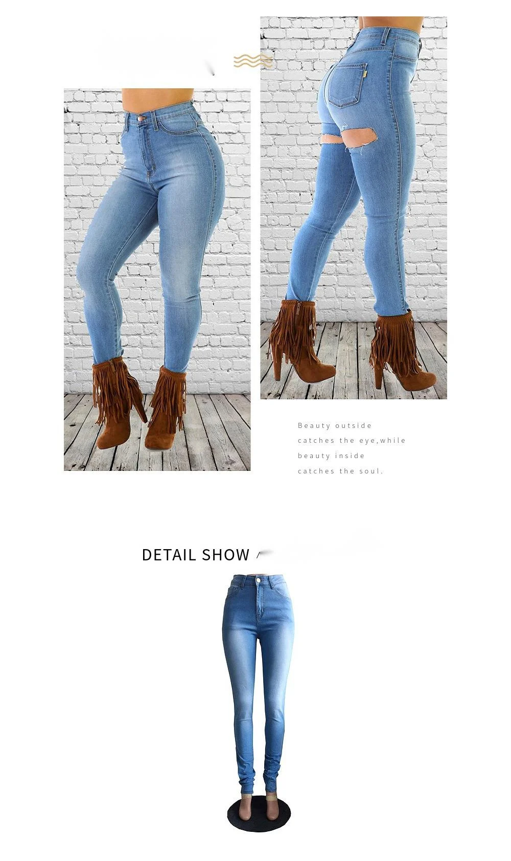 Vaqueros mujer corte recto pantalones largos casual de denim_voghion.com