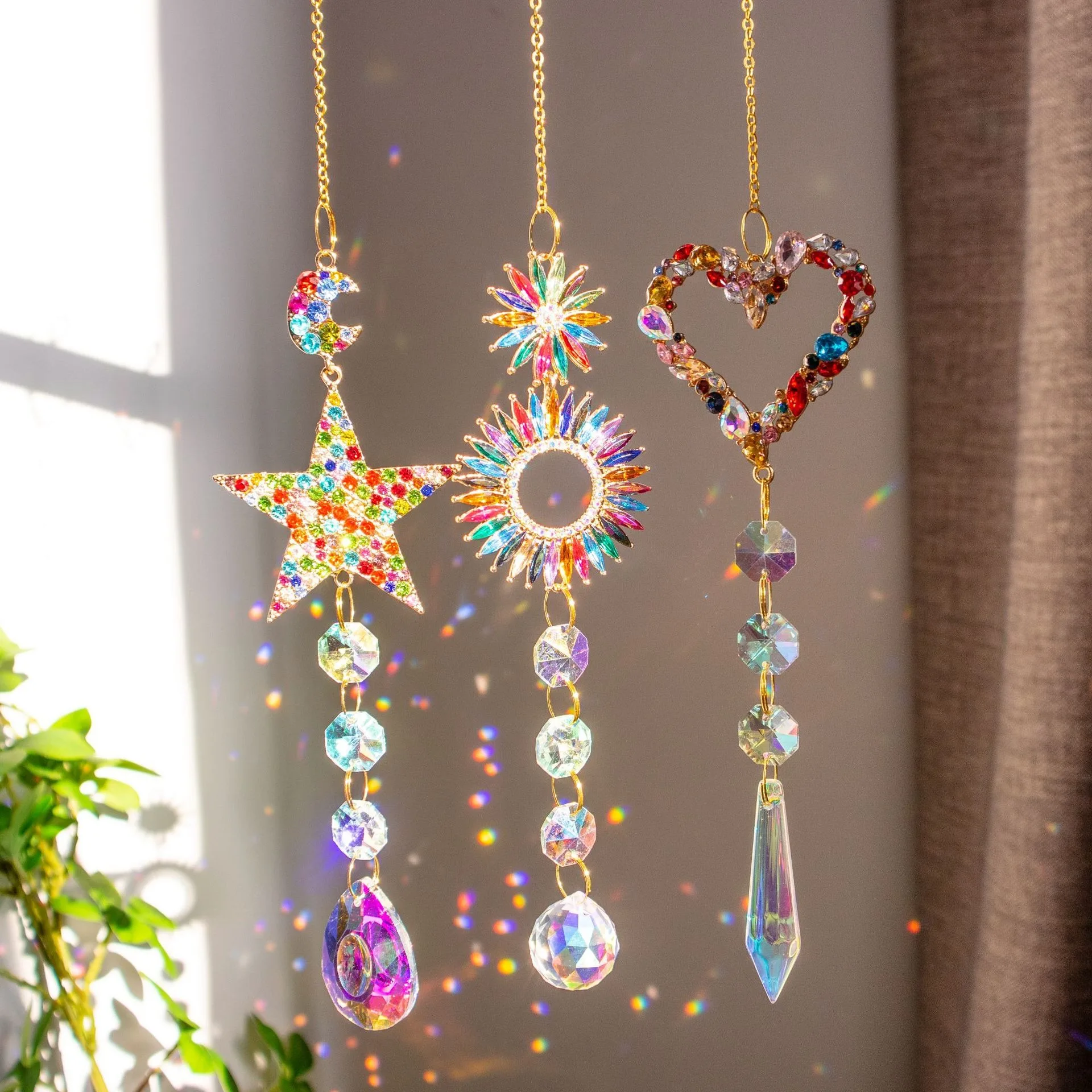 Crystal Suncatcher Hanging Glass Prisms For Window Garden Decoration