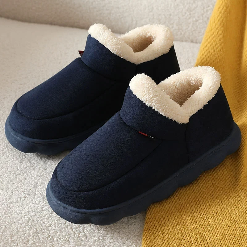 Comwarm Winter Fell Hausschuhe Für Frauen Männer Neue Mode Dicken Boden Pelzigen Flauschigen Hausschuhe Indoor Warme Haus Fuzzy Knöchel Schuhe – Detail 8