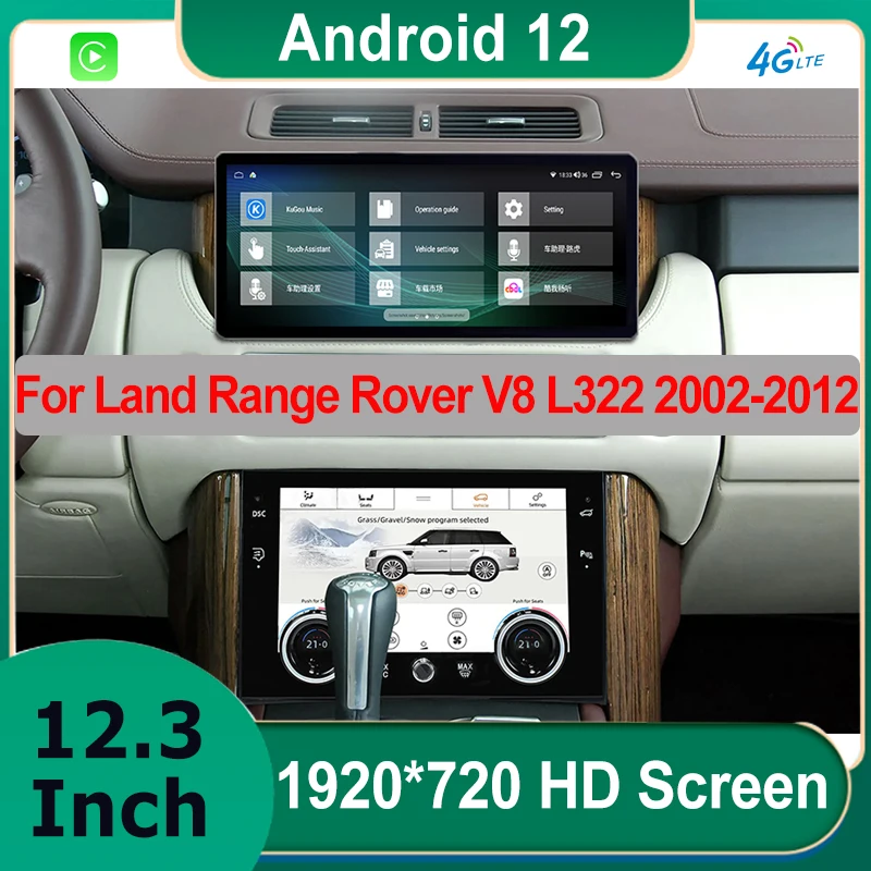 12.3 palec 128G Android 12 pro přistát dosah tulák V8 L322 2002-2012 s 10.4inch klima ovládání multimediální video hráč Carplay