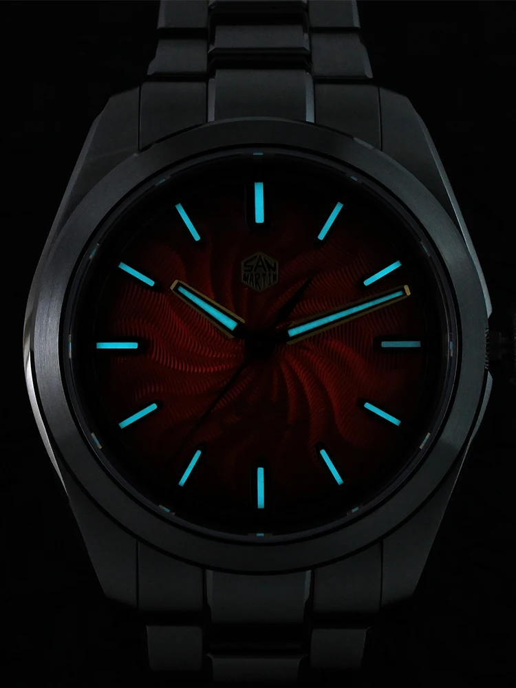 San Martin 2025 Guilloche Dial Snake Year Limited 39mm Miyota 90S5 Clear Caseback Men Automatic Mechanical Watch Luminous SN0144 6