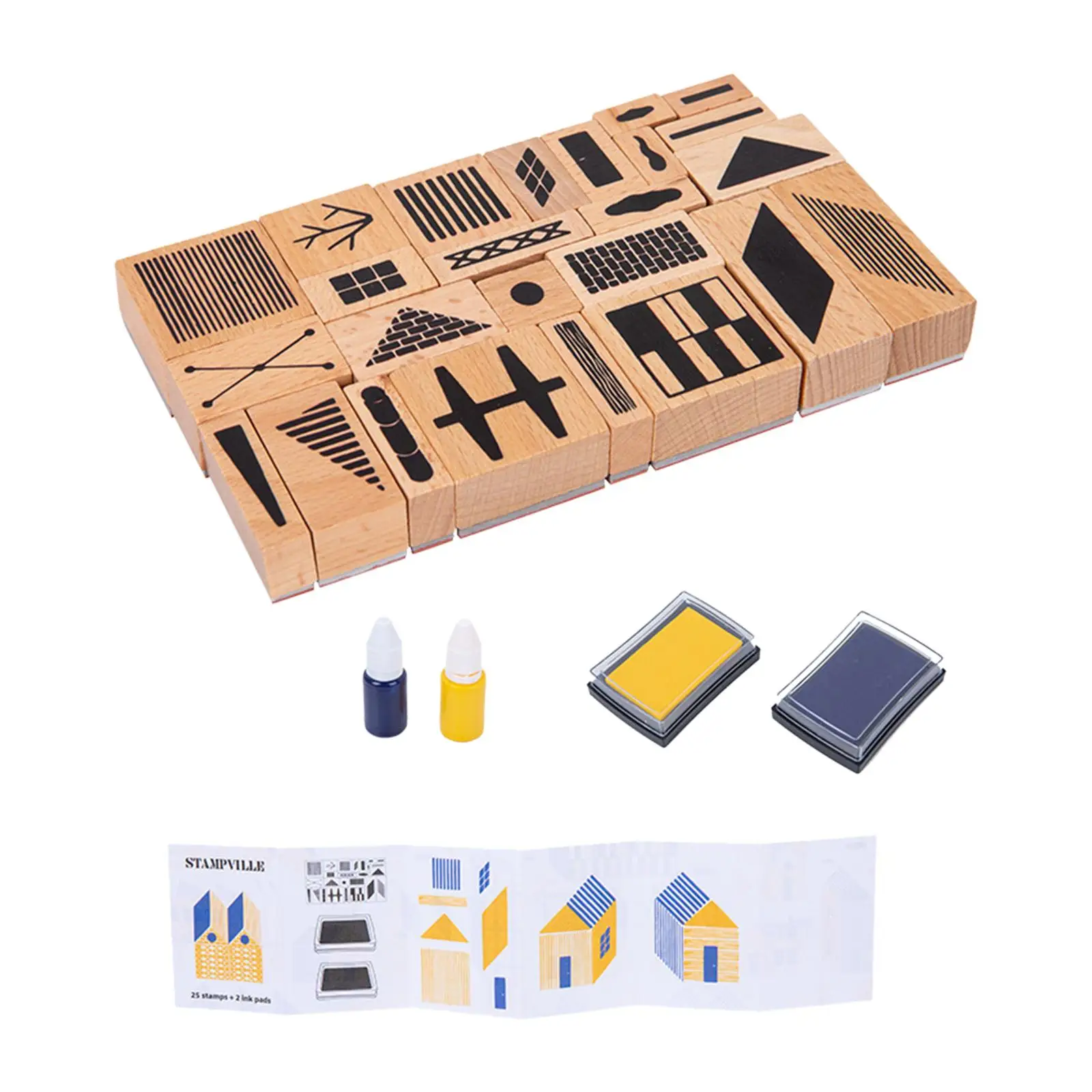 

Wooden Stamp Set Fine Motor Skill Sensory Toy for Diary Scrapbooking Toddler