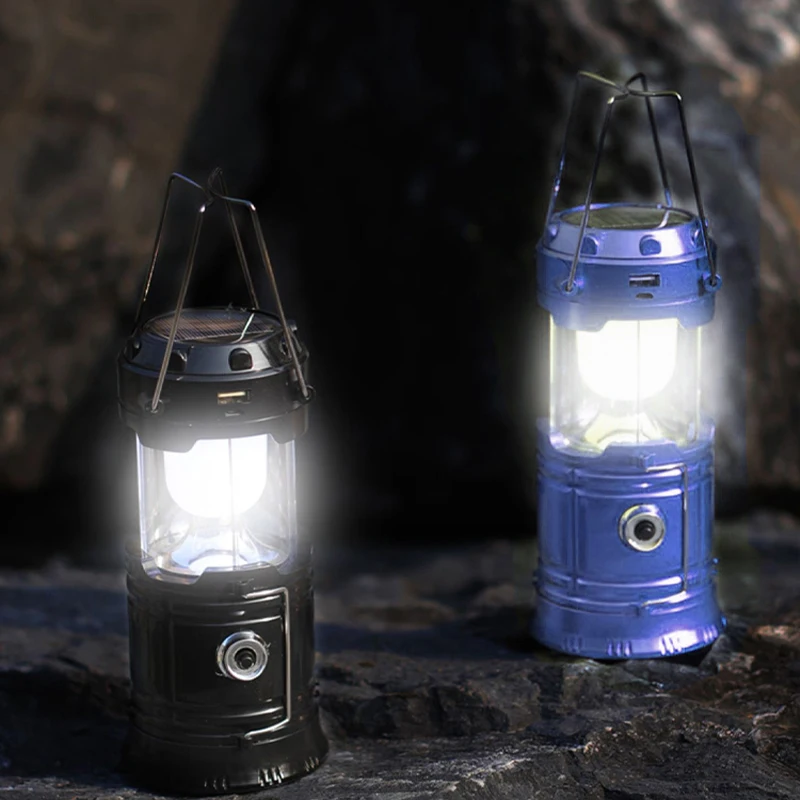 

Solar LED Camping Lamp Rechargeable Portable Retractable Outdoor Travel Adventure Mountaineering Travel Emergency Night Lights