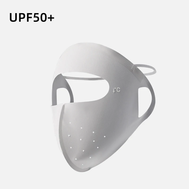 Summer Ice Silk Sunscreen Mask Full Face UV Protection Thin Breathable Forehead Cover Anti-UV Sun Shield Breathable Face Mask