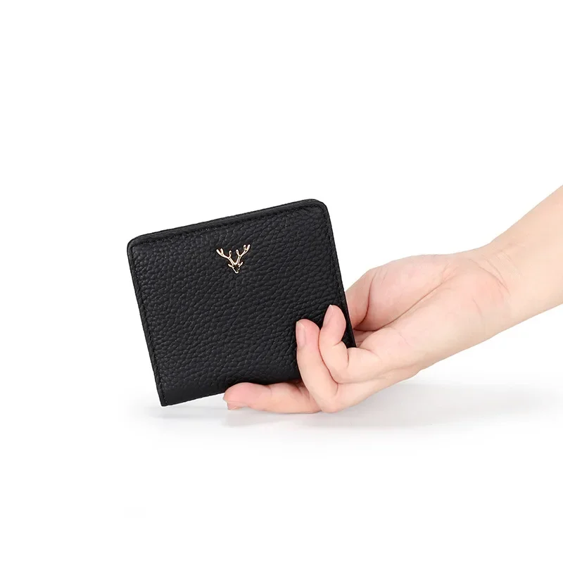 Genuine Leather Designer Wallet Women Short Purse Fashion Card Pocket Money Bag Thin Ladies Luxury Clutch Fold Purses Wallets