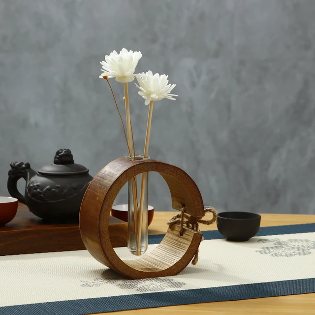 Bamboo Home Fragrance Diffuser Bottle Party Gifts Glass Container Reed Diffuser Essential Oil Bottle Flower Diffusers Sticks 3
