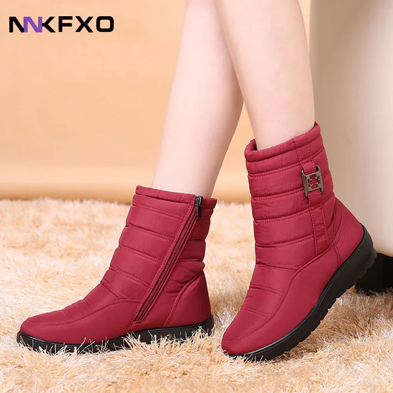 

Waterproof Women Boots Winter Shoes Platform Wedge Snow Boots Comfort Thick Plush Warm Ankle Boots Female Footwear Botas Mujer