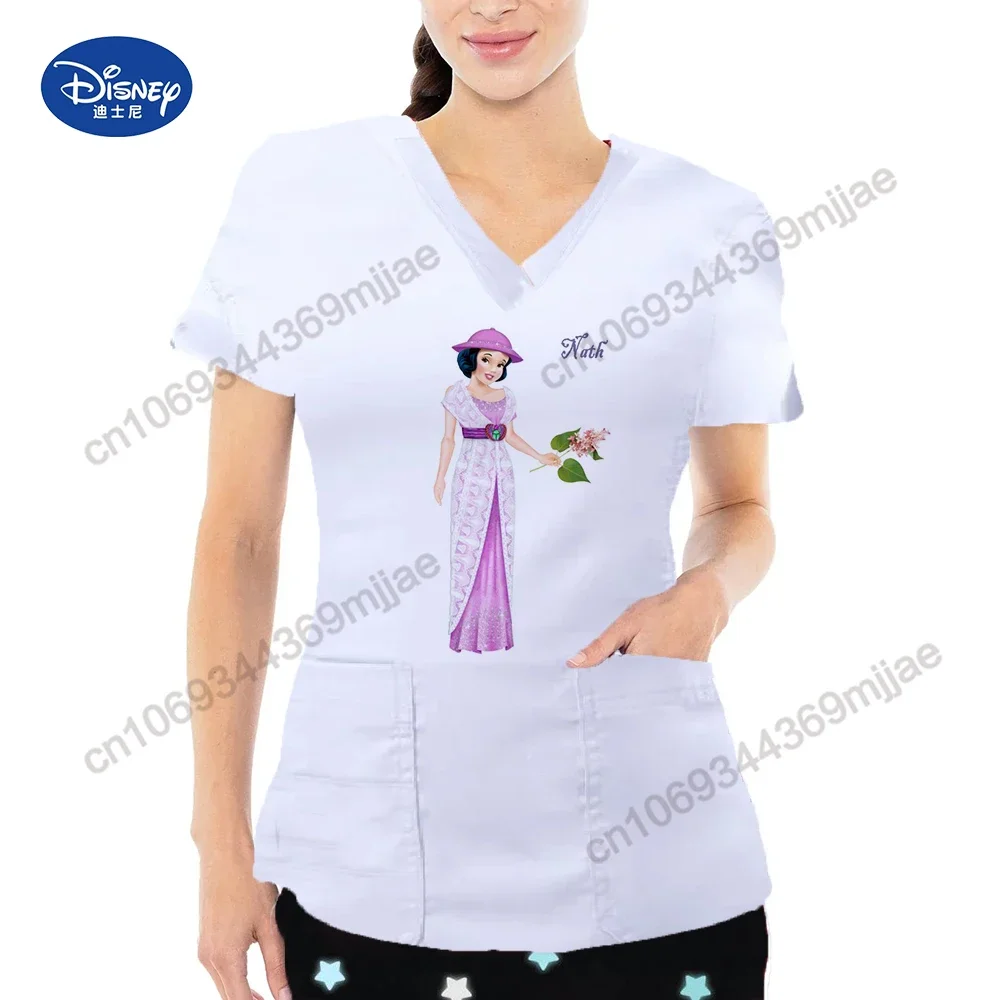 

Дизайнерская Женская одежда с V-образным вырезом, модные футболки с мультяшным рисунком для женщин, топы с карманами Y2k, Новинка лета 2024, женские футболки с коротким рукавом