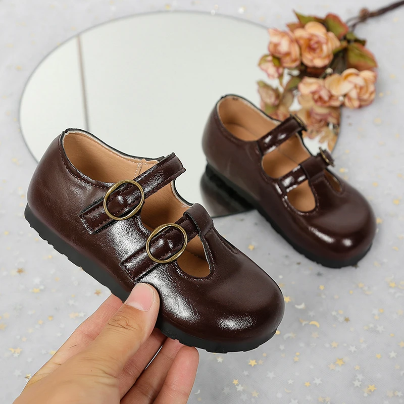 Leather T-strap Mary Jane Flats for Girls