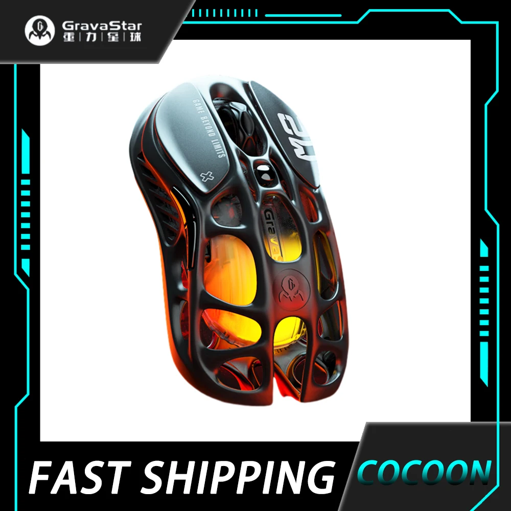 

Gravastar M1 Mouse Break Cocoon Paw3395 Tri Mode Bluetooth Wireless Magnesium Alloy Mouse Ergonomics Pc Gaming Accessories Gift