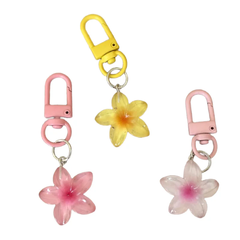 4 Portachiavi A Forma Di Fiore Di Ciliegio In Acciaio Inossidabile - Simpatici Ciondoli Colorati Per Chiavi, Borsa, Portafoglio, Regalo Per Donne E Ragazze
