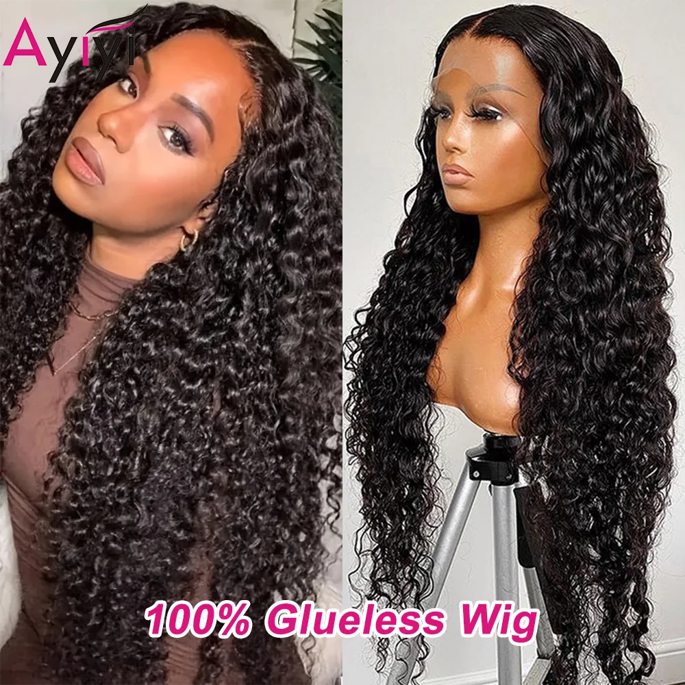 

Water Wave Wear And Go Curly Glueless Human Hair Wig Pre Cut13x4 Curly Lace Frontal Wig Glueless Wig Human Hair For Women