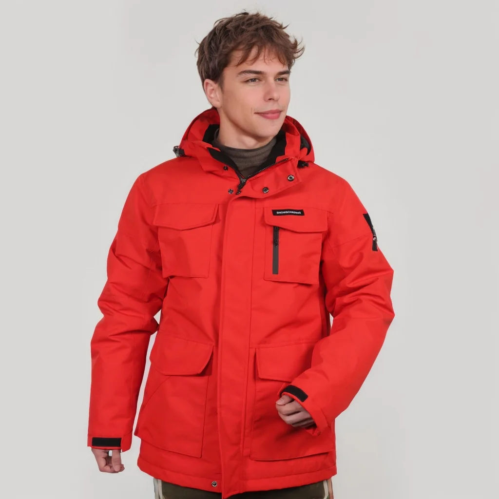 Winter Men Skiing Jackets Loose Warm Snow Coat Multi Pocket Snowboard Sport Tops Outdoor Waterproof Windproof Adult Ski Clothes