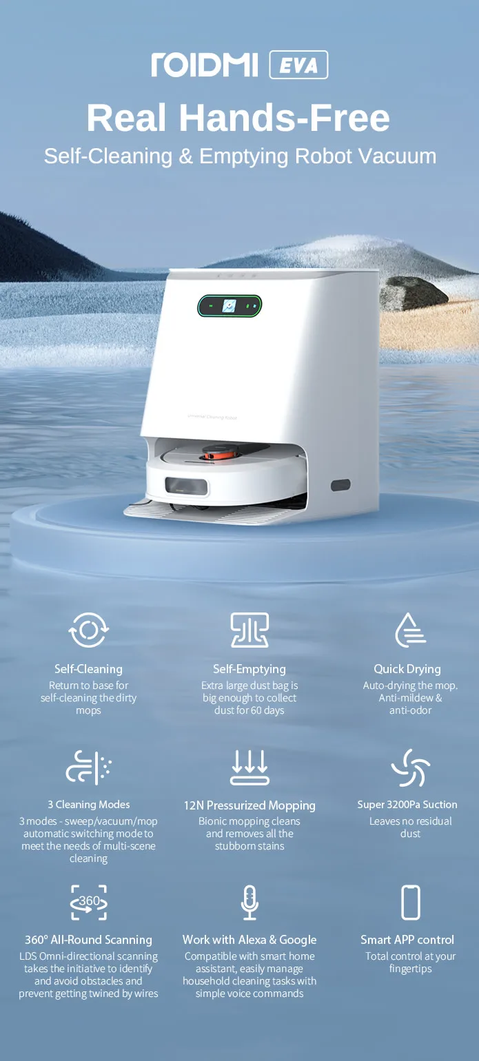 New Roidmi Eva Vacuum Cleaner Robot 