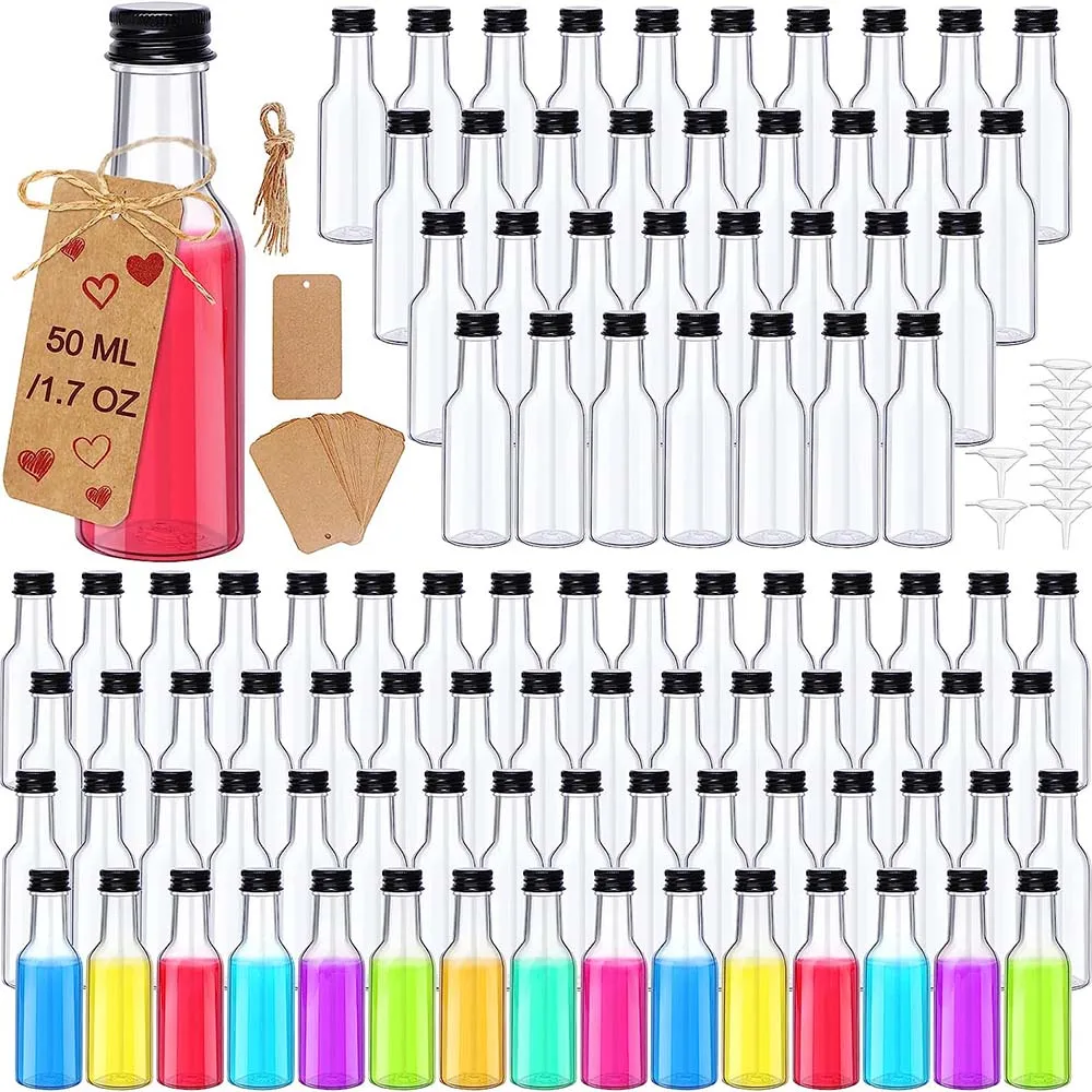 Confezione Da 120 Mini Bottiglie Di Liquore, Bottiglie Di Spirito Vuote Con Tappo Nero Mini Bottiglie Di Alcol Bottiglie In Miniatura Per Feste Di Mat
