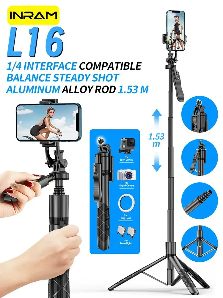 Wireless Selfie Stick Tripod Stand Foldable Monopod For Gopro Action Cameras Smartphones Balance Steady Shooting Live selfie stick