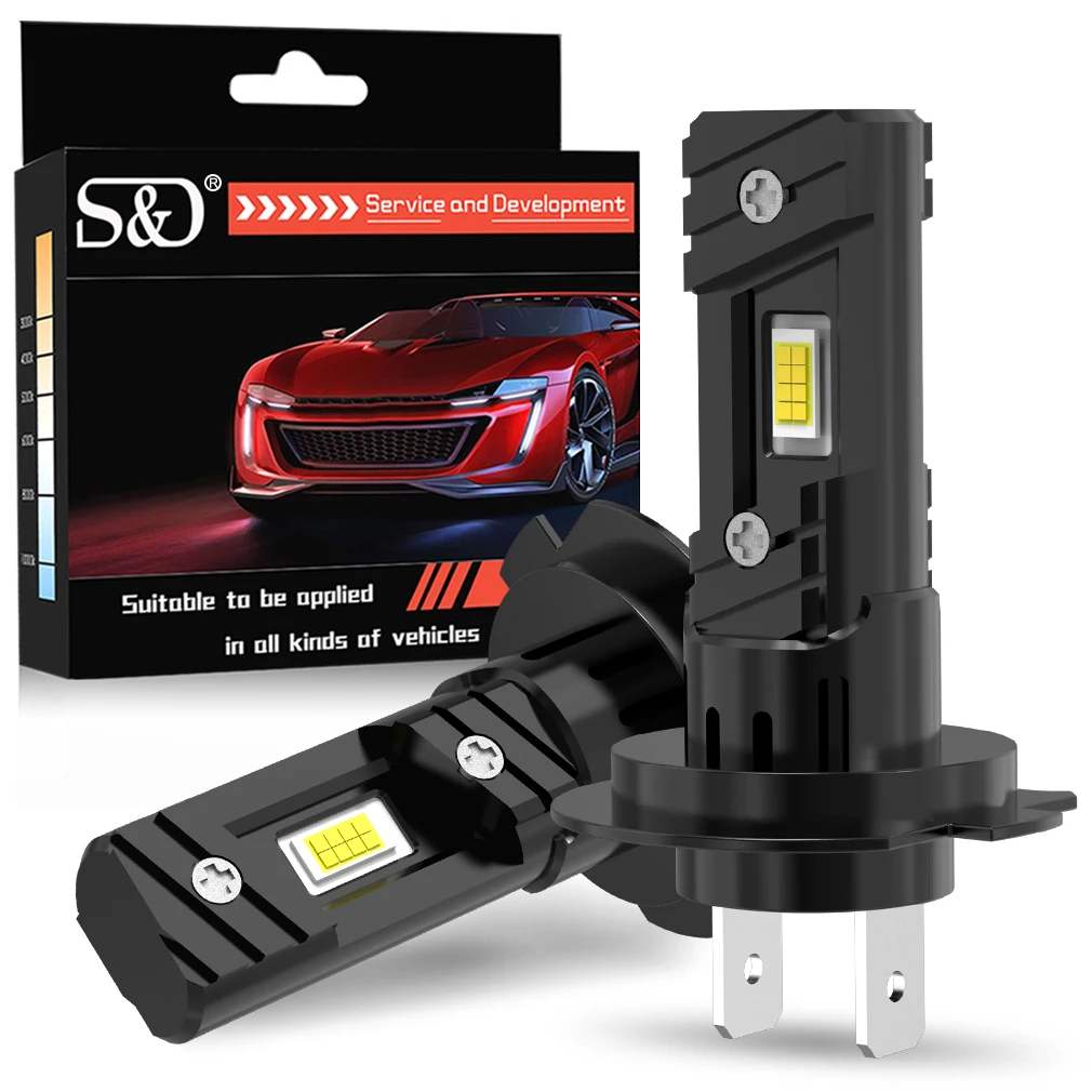 20000LM H7 LED Headlight Bulbs CANBUS Lights H7 Mini Lamp 16Pcs 3570 CSP Wireless Car LED Fanless 12V 6500K