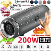 200W Portable Bluetooth Speaker IPX7 Waterproof Outdoor HIFI Pillar Speaker Subwoofer Stereo Speaker FM Radio TF Boom Box 1