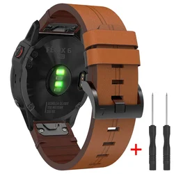 Deluxe Leather Strap Band - QuickFit 22mm and 26mm - QuickFit 22mm (Brown)