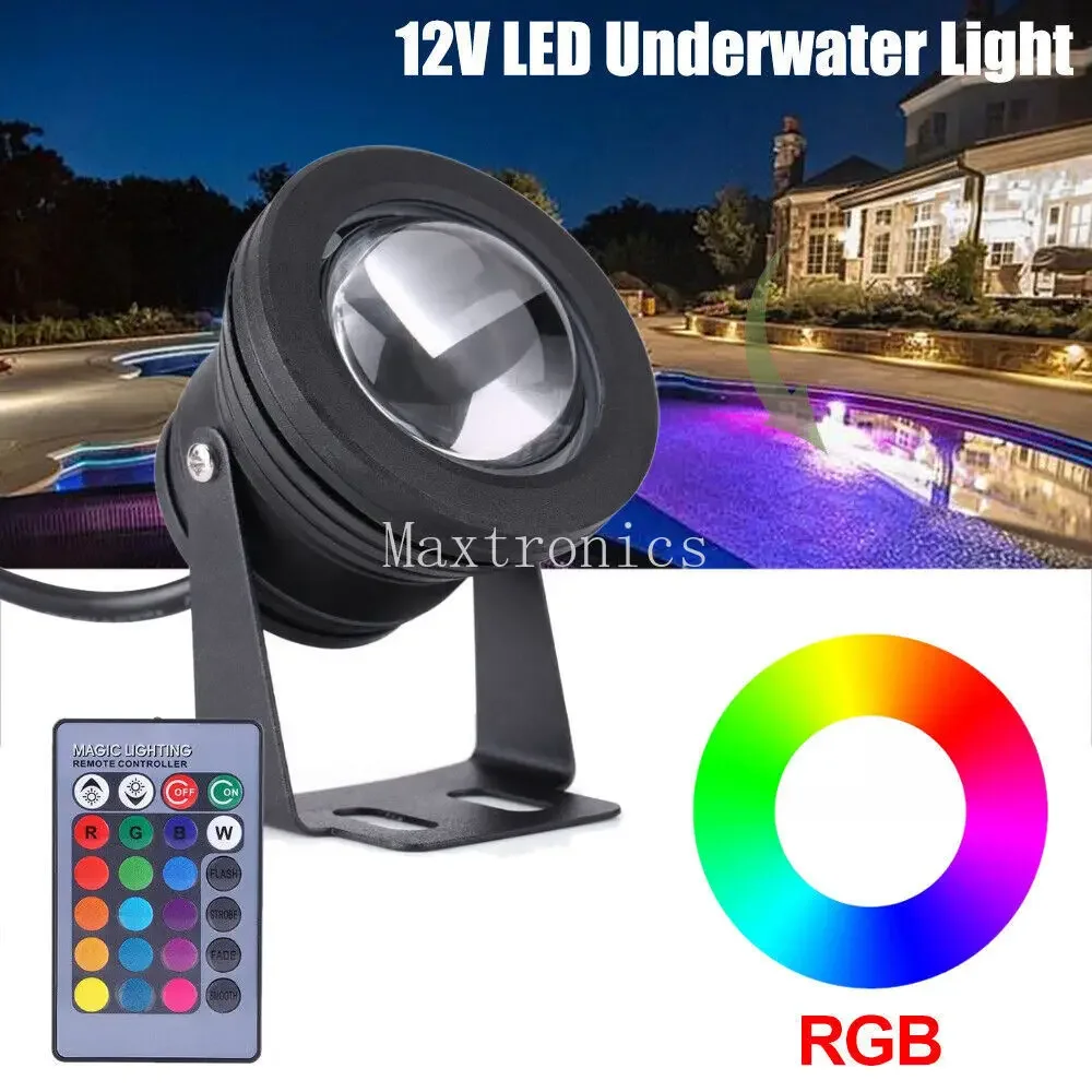 

10W IP68 LED Fountain Lamp Spotlight High Waterproof RGB/Warm White/White/Red/Blue/Green for Landscape Underwater Light DC12V