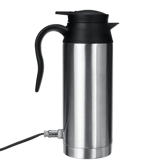 Portable Car Electric Kettle Road Trip Travel Cigarette Lighter DC12V Heated Water Tea Coffee Kettle Auto Shut Off, 1000ml