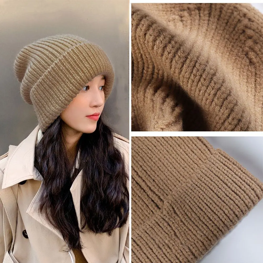 Solid Color Hip Hop Unisex Female Beanies Winter Warm Hats for Women Casual Stacking Knitted Bonnet Caps Men Hats