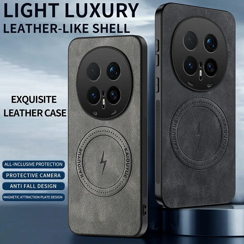 Luxury Leather Magnetic Matte Business Style Back Cover