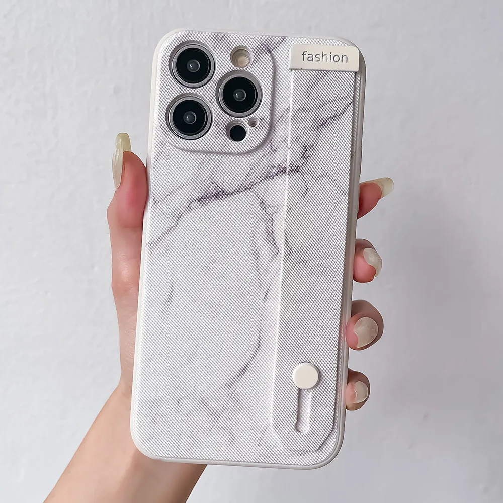 Elegant Marble Wrist Strap Phone Holder Case - SoCouple Collection