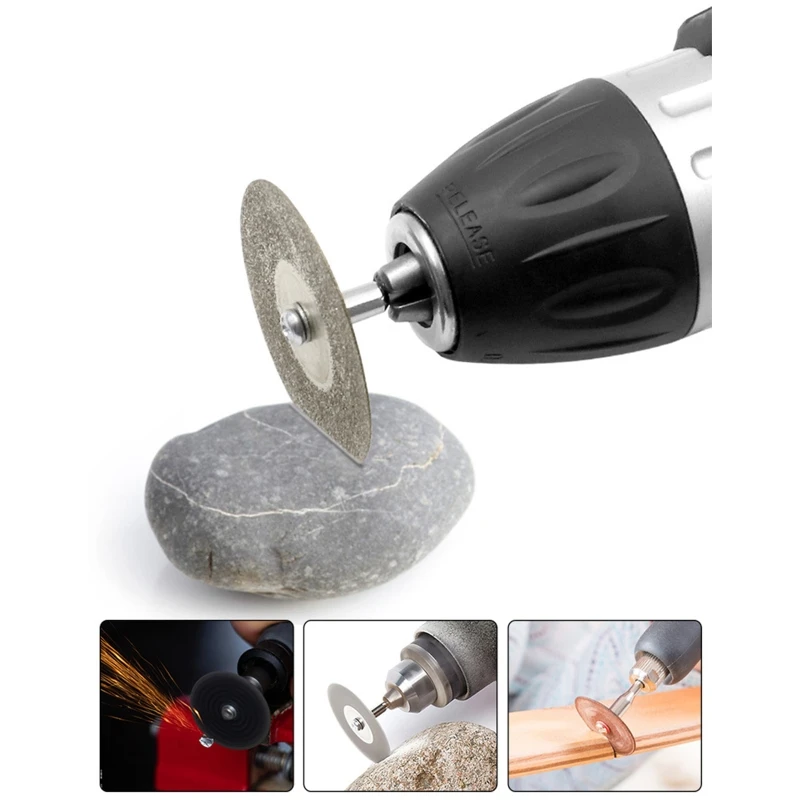 50/60mm Diamond Cutting Disc Grinding Wheel Saw Circular with 3mm Shank Drill Bit Rotary Tool For Angle Grinder Diamond SawBlade