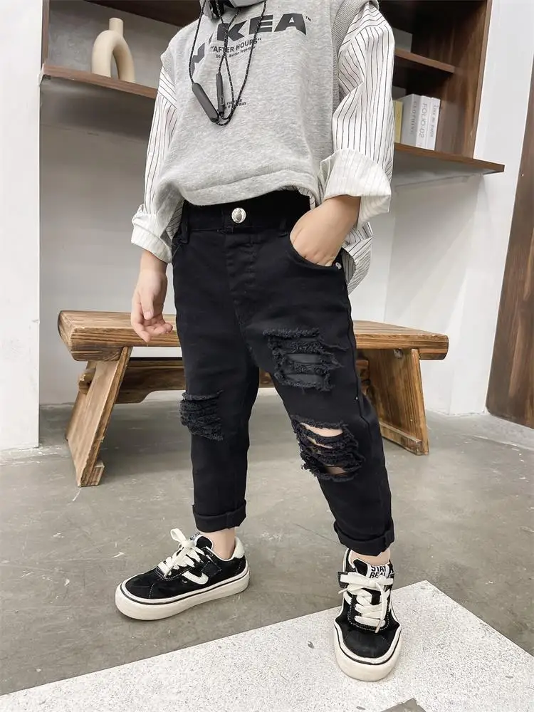 2022 Kids Boys Jeans Fashion Clothes Casual Pants Denim Clothing