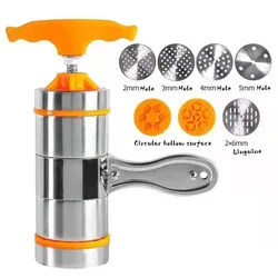 Handheld Noodle Maker Machine Stainless Steel Manual Press Noodle And Pasta Machine For Kitchen Tool With 7 Blade Knife Cutter