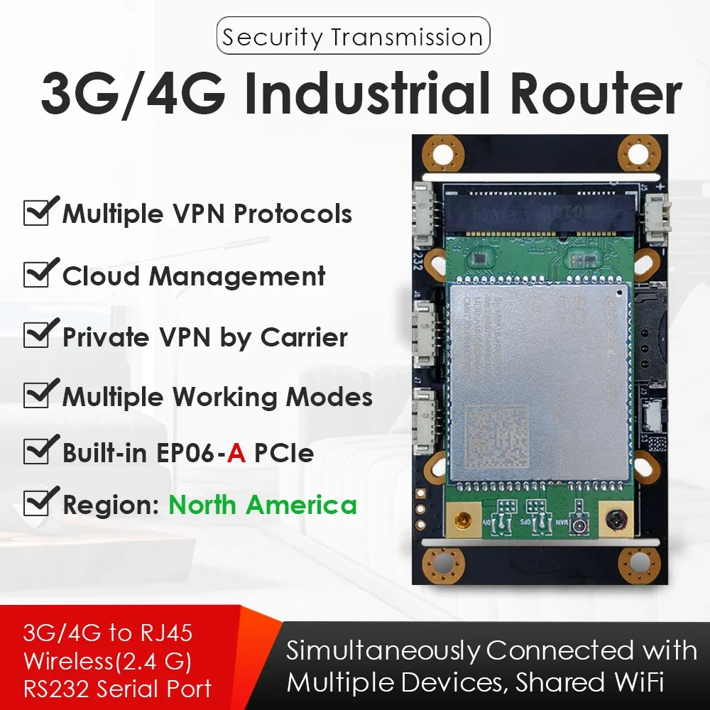 4G Lte Industriale Wifi Wireless Router Lte Fdd W/Slot Per Sim Card Lte Cat 6 Ep06-A Mini Pcie Modem Dati Vpn Pass-Through