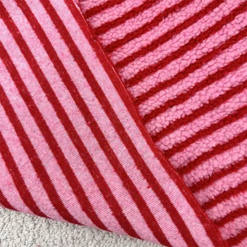 Striped Lamb Wool Fabric 1