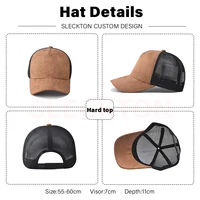 SLECKTON Custom Logo High-quality Suede Mesh Baseball Hat Letter Embroidery Brand Design Outdoor Sport Cap Wholesale Fashion 2