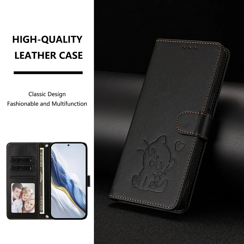 Stylish Leather Phone Case with Stand, Card Slots, and Wallet Strap