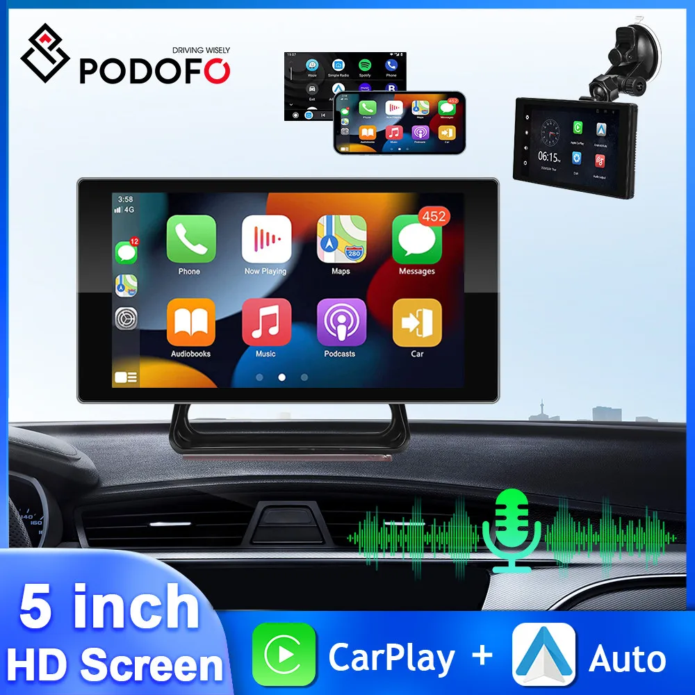 Podofo5DashCamCarMonitorDashboardCarVideoRecorderWireless