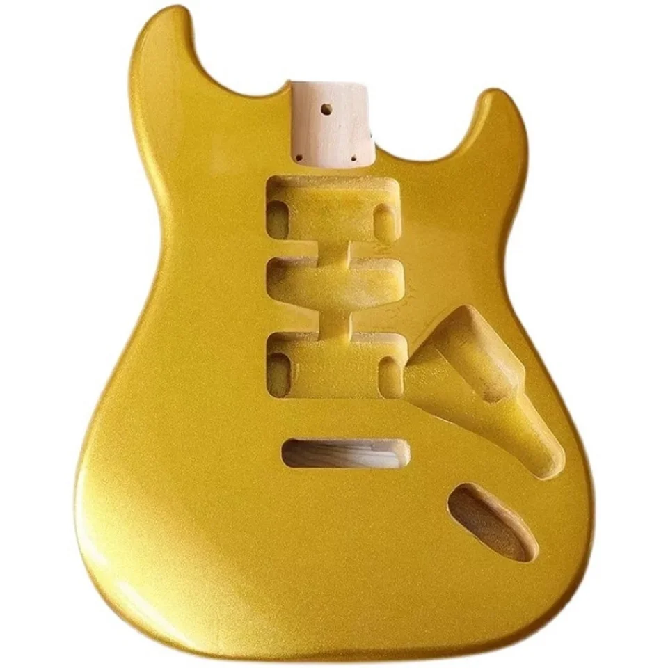 

ST HSH metal champagne gold poplar three-piece wood varnish guitar body modified DIY student professional body instrument
