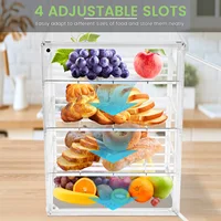 Armoire de boulangerie à 4 niveaux réglable et détachable pour différentes tailles de marchandises au four, vitrine de pain en acrylique hautement transparente 5