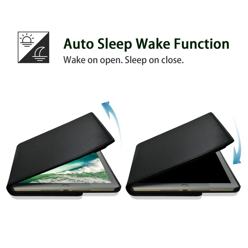 Premium Leather Rotating Case with Sleep-Wake Function