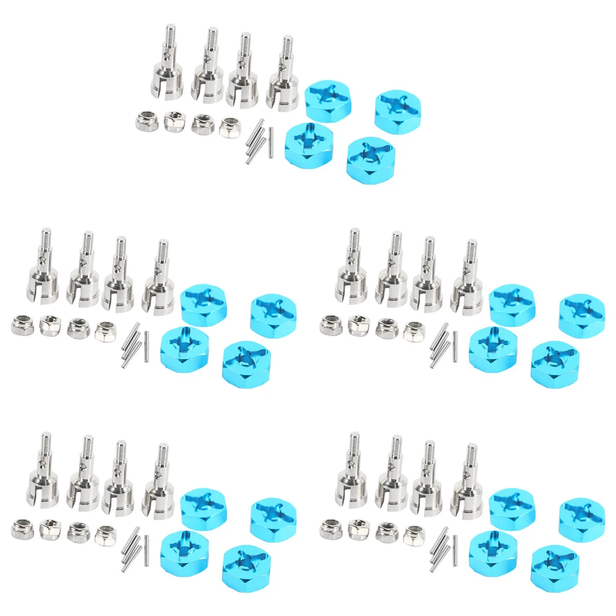 BAAU 20x Wheel Conversion Set Axle & 12Mm Hex Dive Hub Turn 1/10 on Road for 1/18 A959 A969 A979 A959B A969-B