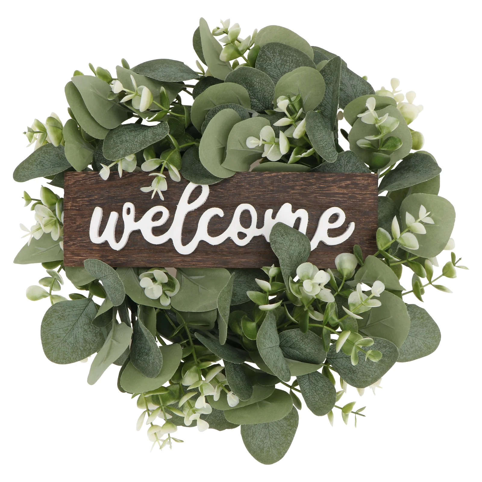 

Welcome Wreath Decor Door Hanging Garland Ornament Simulation Leaf Wreath Artificial Plant Decor For Home Party