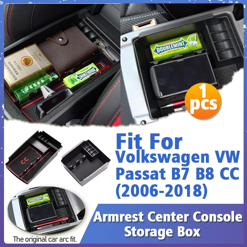 

Подлокотник центральный консоль хранилище для Volkswagen VW Passat B7 B8 CC 2006-2018 аксессуары для украшения салона автомобиля